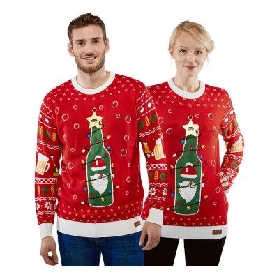 Julöl Röd LED Jultröja - Small