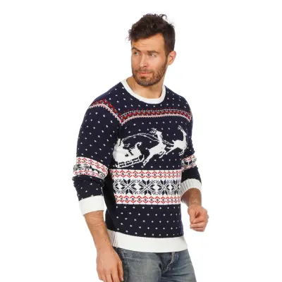 Jultröja Blå Julsläde - Small