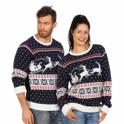 Jultröja Blå Julsläde - X-Large