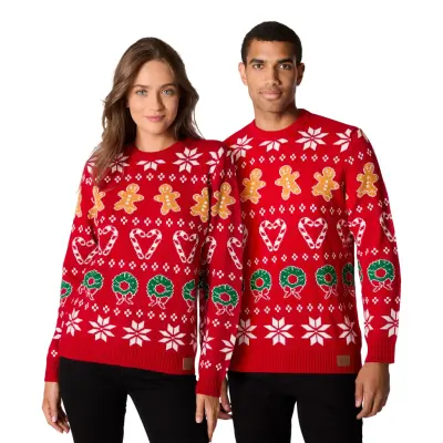 Klassisk Stickad Röd Jultröja - Small