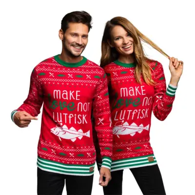 Make Love Not Lutfisk Jultröja - Medium