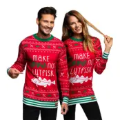 Make Love Not Lutfisk Jultröja - X-Small