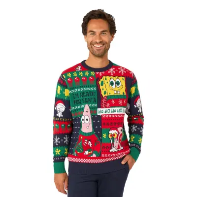 OppoSuits Svampbob Fyrkant Jultröja - Small