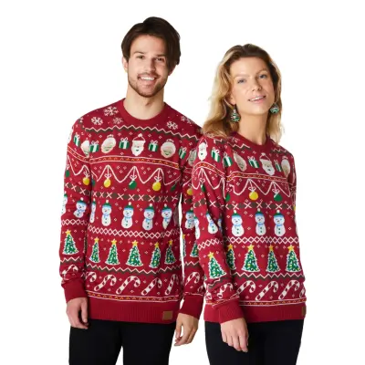 Randig Röd Jultröja - XX-Large