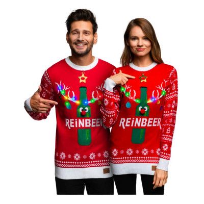 Reinbeer Röd LED Jultröja - Medium