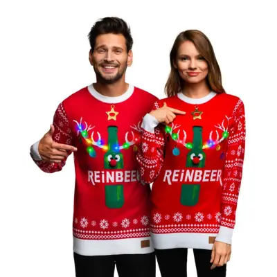 Reinbeer Röd LED Jultröja - XX-Large