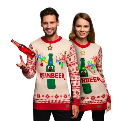 Reinbeer Vit LED Jultröja - Small