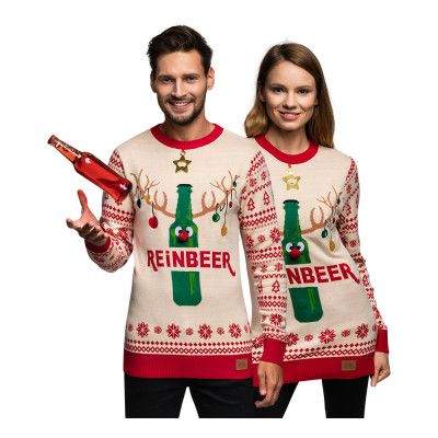 Reinbeer Vit LED Jultröja - X-Small