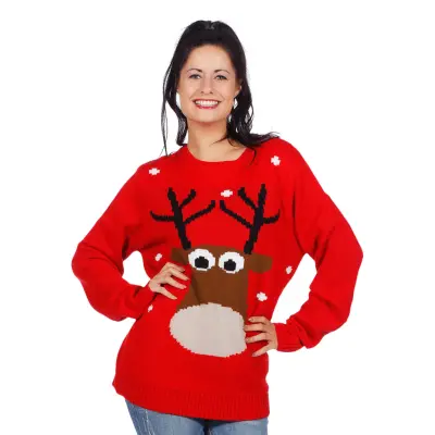 Ren Röd Jultröja - X-Large