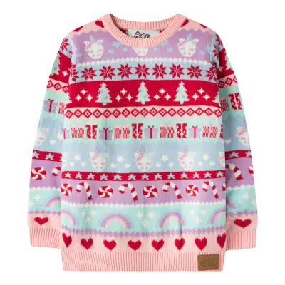 Rosa Jultröja för Barn - 6-8 år (122/128)