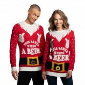 Santa Needs A Beer Jultröja - Medium