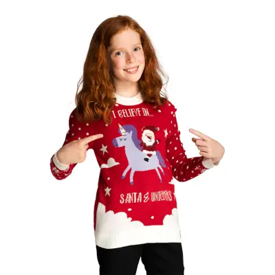 Santas & Unicorns Jultröja för Barn - 4-6 år (110/116)