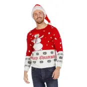 Snögubbe Röd Jultröja - Large