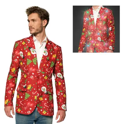 Suitmeister Christmas Red Icons Light Up Kavaj - XX-Large