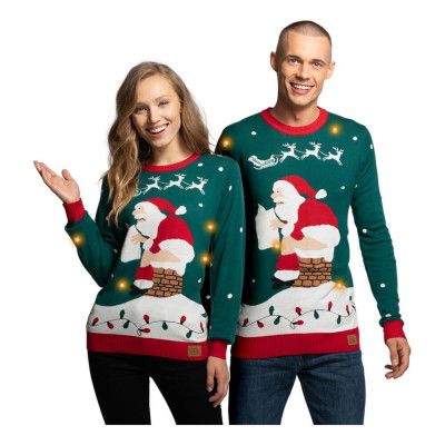 Tomte på Skorsten LED Jultröja - Medium