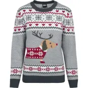 Urban Classics Christmas jumper - Sausage Dog Jultröja dam - S XL - för Dam - grön/vit/röd