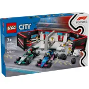 LEGO City F1 garage & Mercedes-AMG & Alpine bilar 60444