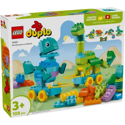 LEGO® DUPLO 3-i-1 Dinosaurier på hjul 10451 - LEGO -  Leksaksaffären