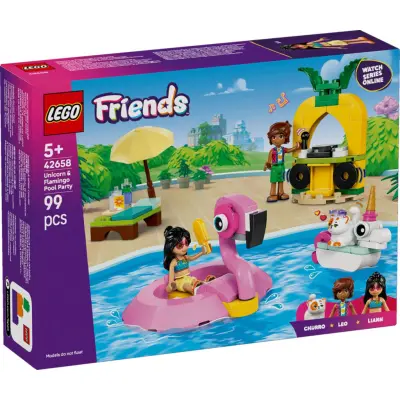 LEGO® Friends Poolparty med enhörning och flamingo 42658 - LEGO -  Leksaksaffären