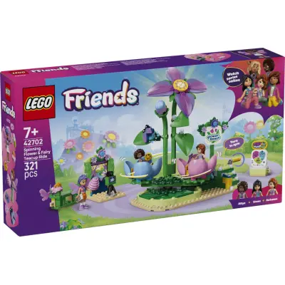LEGO® Friends Snurrande tekoppskarusell med blom- och älvtema 42702 - LEGO -  Leksaksaffären