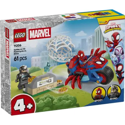 LEGO® Marvel Spidey på sin motorcykel mot Rhino 11206 - LEGO -  Leksaksaffären