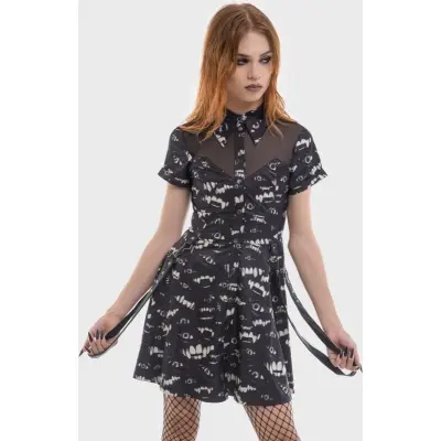 Killstar - Gothic Kort klänning - The Lost Boys - Hex-Cellent Mini Dress - XS XXL - för Dam - svart/vit