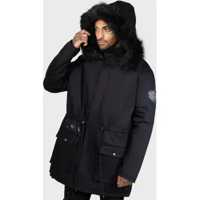 Killstar - Gothic Rockar - Lost Nostalgia Parker Coat - XS 4XL - för Herr - svart