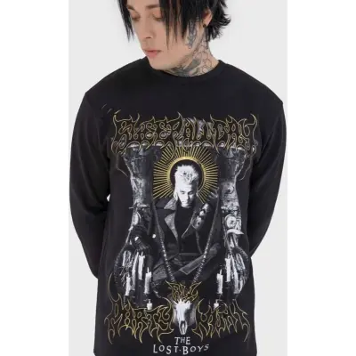 Killstar Sweatshirt - The Lost Boys - Sleep All Day Skjorta - S XL - för Herr - svart