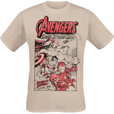 Avengers - Marvel T-shirt - Earth's Mightiest Heroes - S XXL - för Herr - naturfärgad