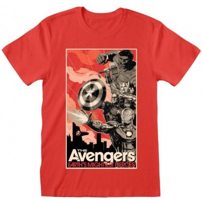 Avengers - Marvel T-shirt - Stylised Poster - S L - för Herr - röd