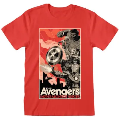 Avengers - Marvel T-shirt - Stylised Poster - S L - för Herr - röd