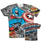 Captain America Comic Allover T-Shirt, T-Shirt