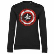 Captain America Distressed Shield Girly Sweatshirt, Sweatshirt