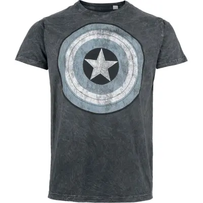 Captain America - Marvel T-shirt - Blue Shield - S 4XL - för Herr - grå