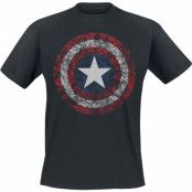 Captain America - Marvel T-shirt - Comic Shield - S XXL - för Herr - svart