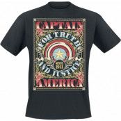 Captain America - Marvel T-shirt - Flourish Shield - M XL - för Herr - svart