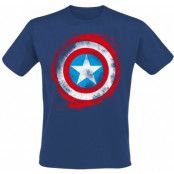 Captain America - Marvel T-shirt - Shield Logo - S XXL - för Herr - marinblå