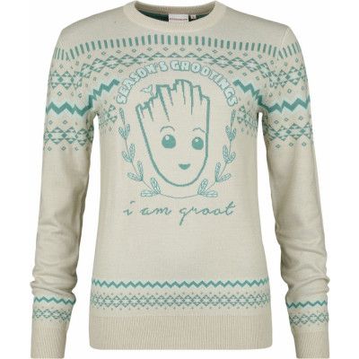 Guardians Of The Galaxy - Marvel Stickad jumper - Groot - S XXL - för Dam - flerfärgad