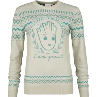 Guardians Of The Galaxy - Marvel Stickad jumper - Groot - S XXL - för Dam - flerfärgad