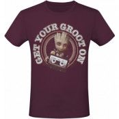 Guardians Of The Galaxy - Marvel T-shirt - Get Your Groot On - S 3XL - för Herr - vinröd