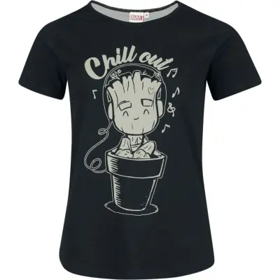 Guardians Of The Galaxy - Marvel T-shirt - Groot - Chill Out - S XXL - för Dam - svart