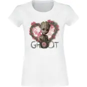 Guardians Of The Galaxy - Marvel T-shirt - Heart Flowers - XS M - för Dam - vit