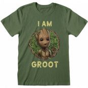 Guardians Of The Galaxy - Marvel T-shirt - I Am Groot - Seventies Style - S XXL - för Herr - oliv