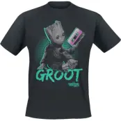 Guardians Of The Galaxy - Marvel T-shirt - Neon Groot - S XXL - för Herr - svart