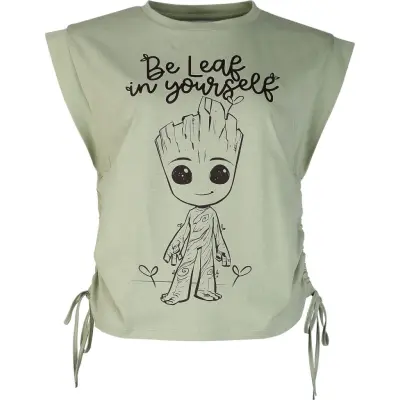 Guardians Of The Galaxy - Marvel Topp - Groot - Be Leaf In Yourself - S XXL - för Dam - oliv