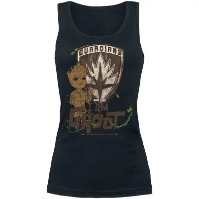 Guardians Of The Galaxy - Marvel Topp - I Am Groot - S XXL - för Dam - svart
