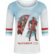 Iron Maiden - Marvel T-shirt - Iron Maiden x Marvel Collection - Samurai Comp - S XXL - för Dam - vit/turkos