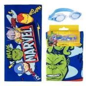 Marvel Avengers towel + swimming goggles set