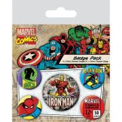 Marvel Comics Pin-Back Buttons 5-Pack Iron Man