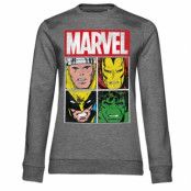Marvel Distressed Characters Girly Sweatshirt, Sweatshirt